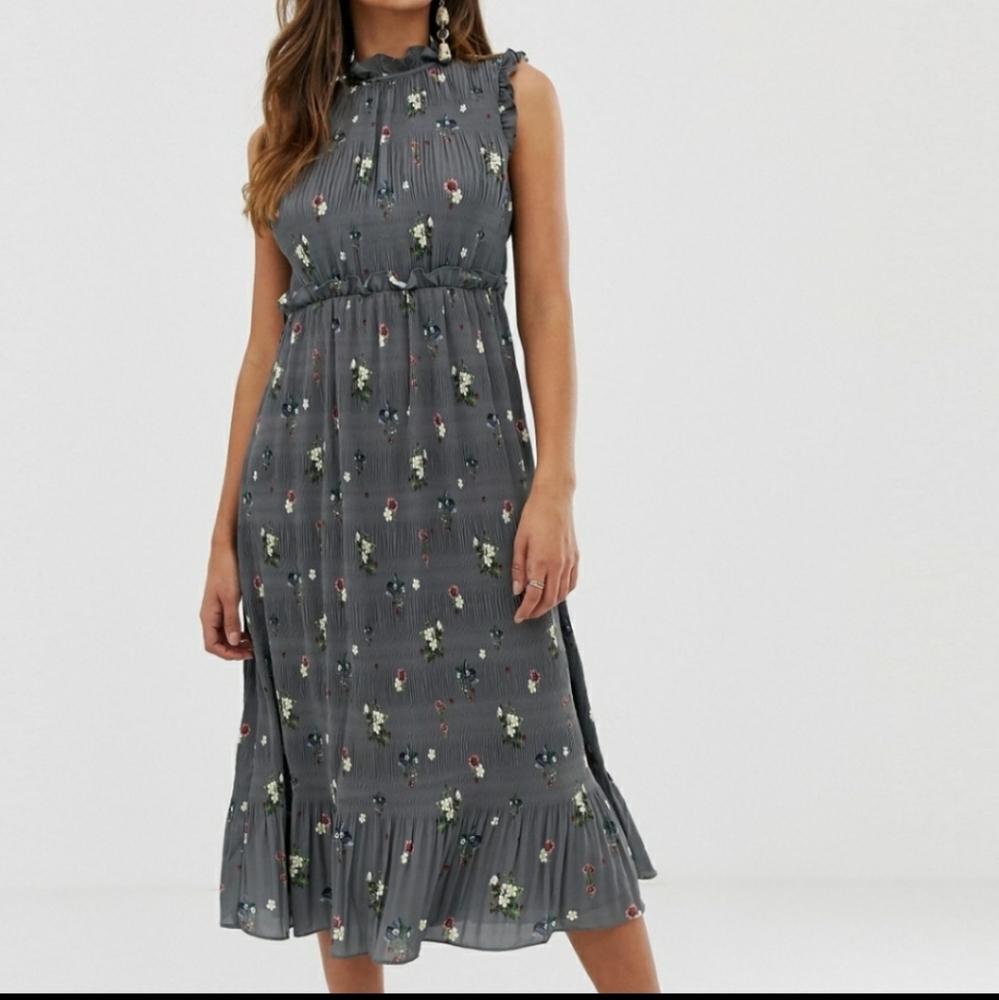 TED BAKER LONDON PLEATED SMOCK DRESS SIZE 2
